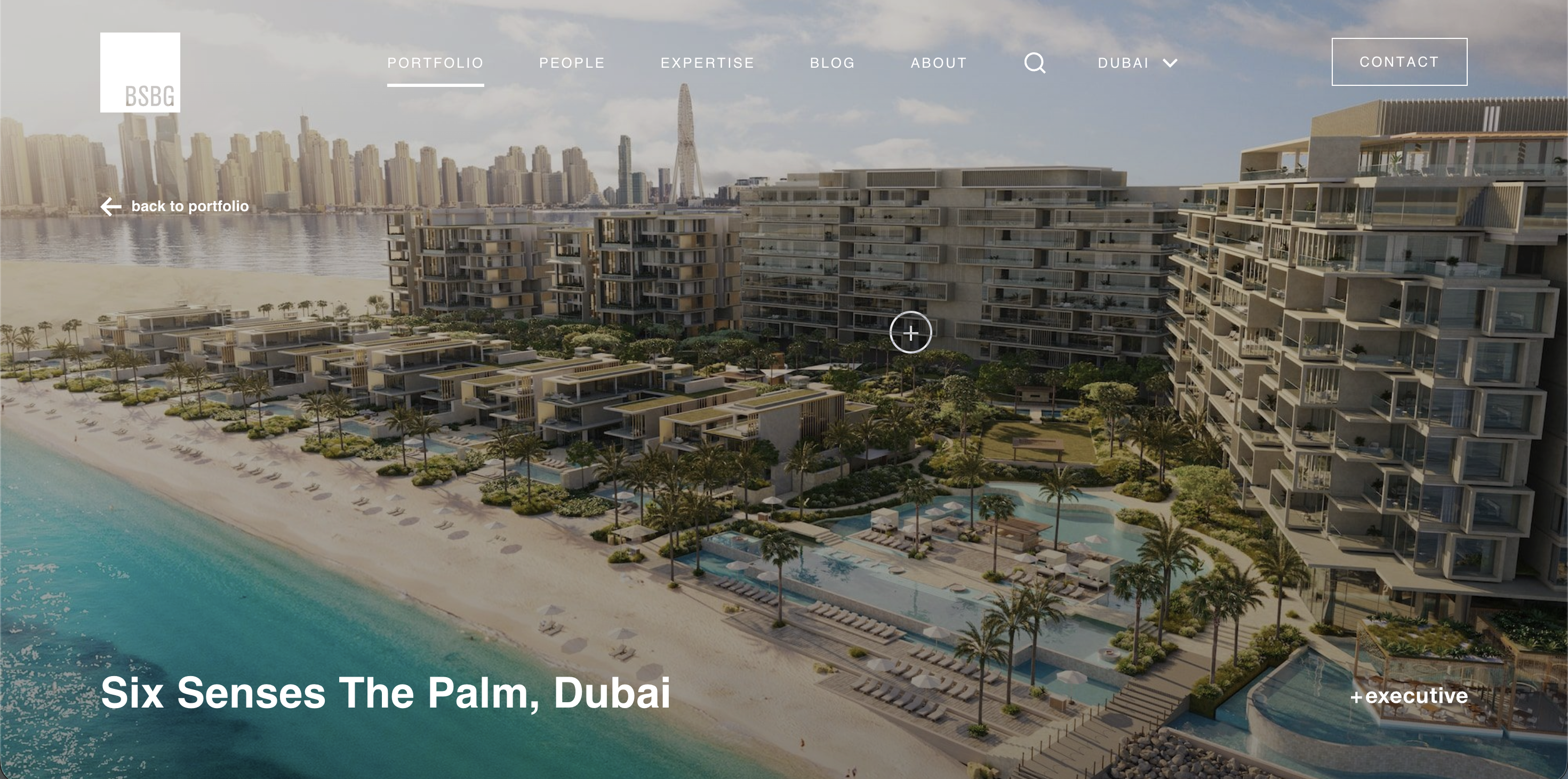 BSBG — Six Senses The Palm project page with immersive hero imagery