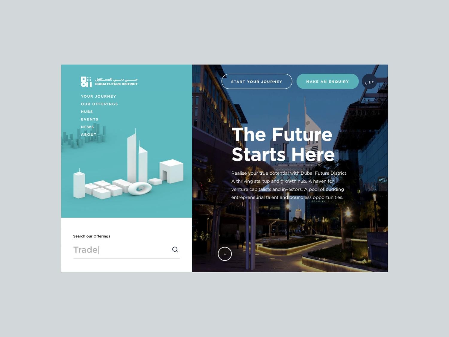 Dubai Future District web platform and 3D experience