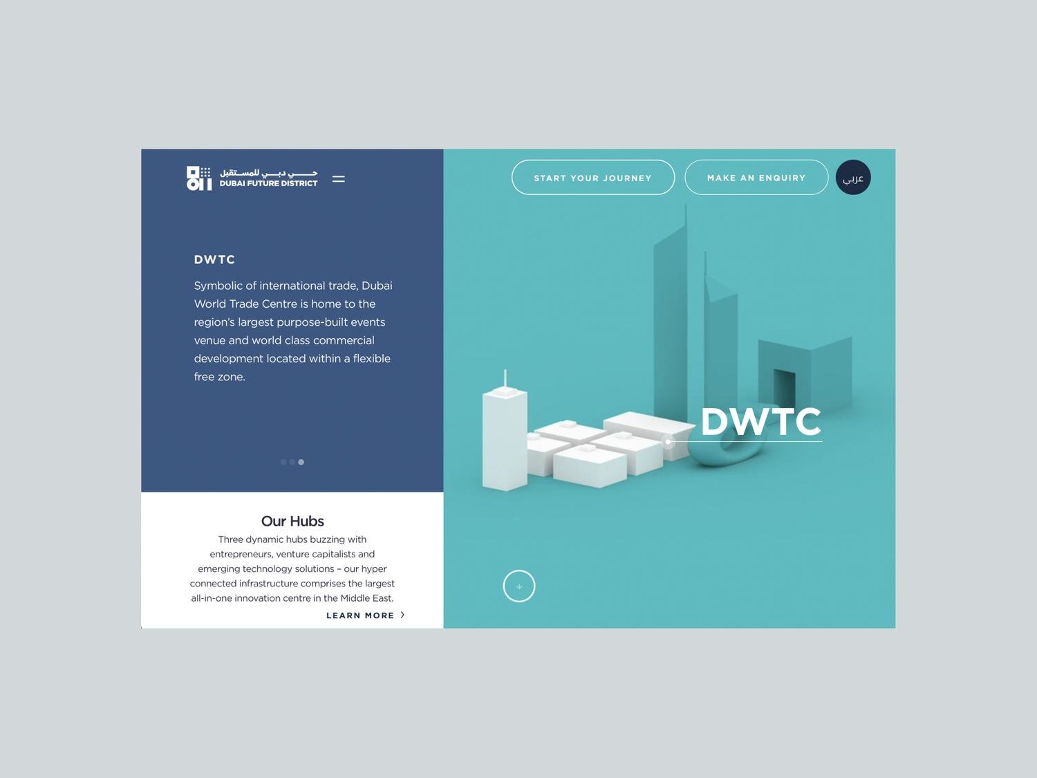 Dubai Future District — DWTC hub with 3D interactive model