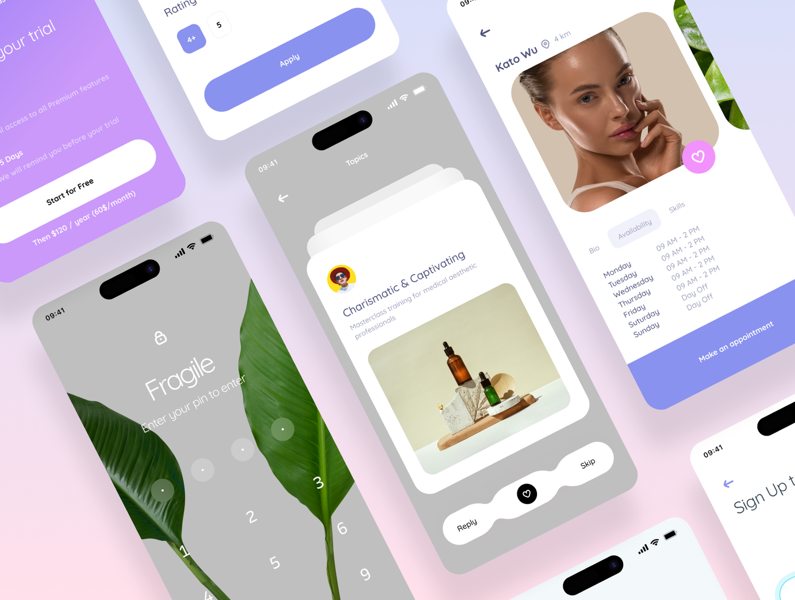 Fragile — Login, content browsing and beauty profiles