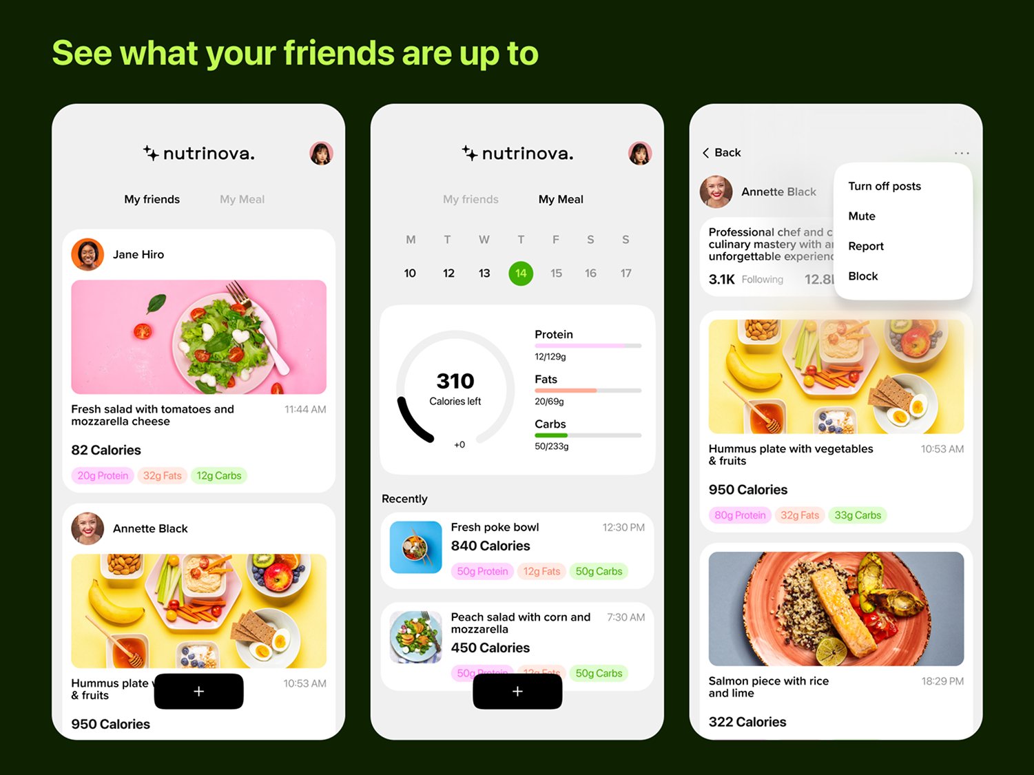 Nutrinova — Follow your goals with personalized onboarding and tracking setup