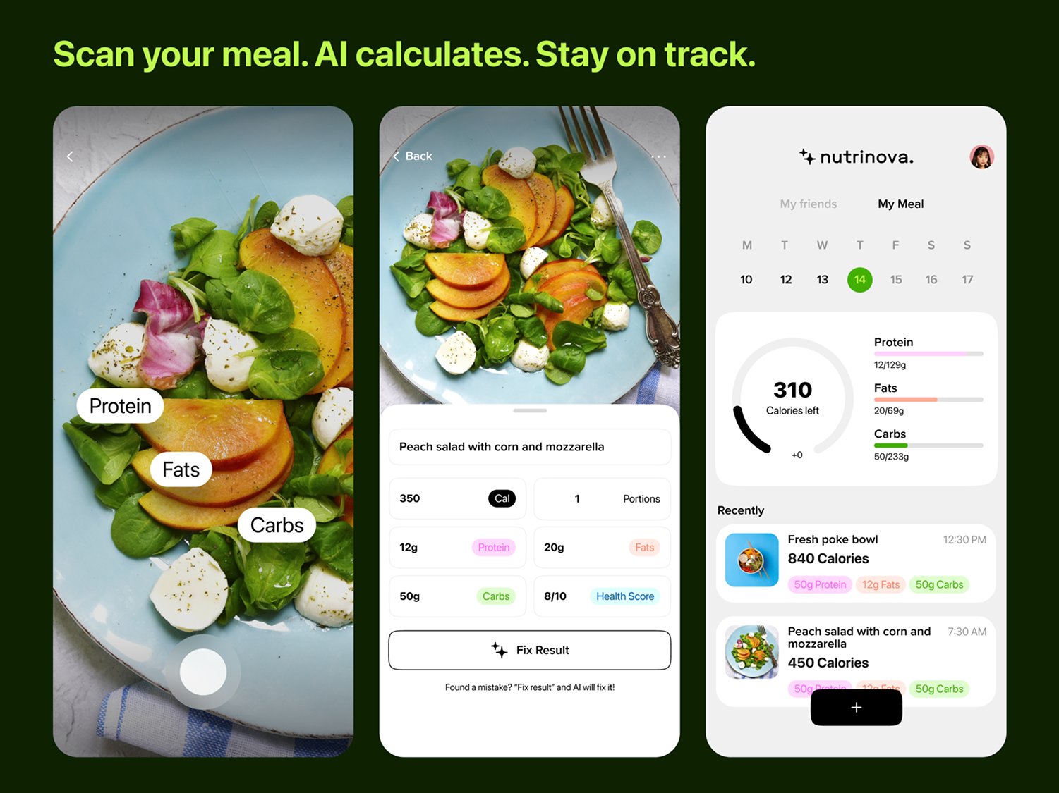 Nutrinova — See what your friends are up to with social meal sharing
