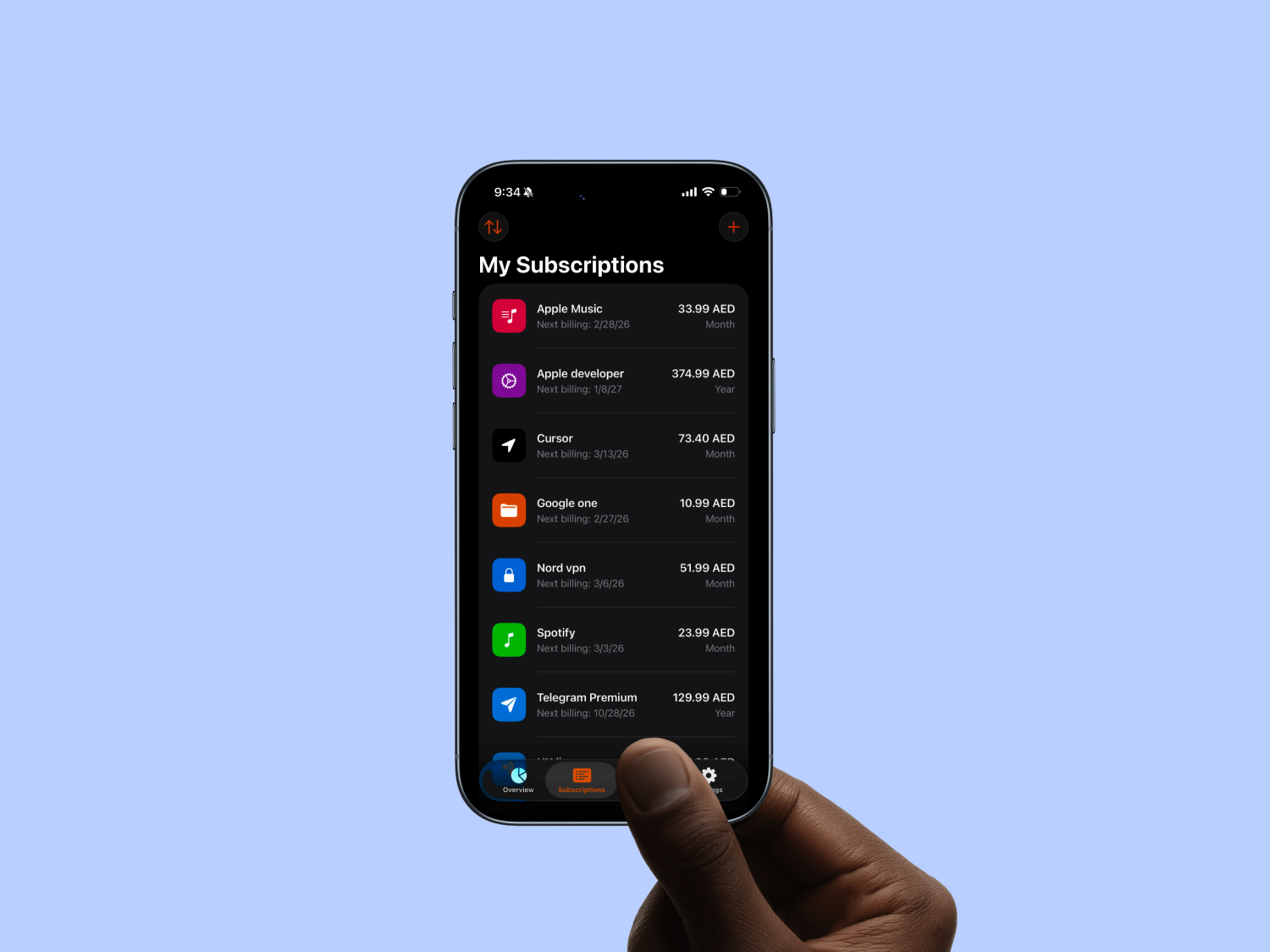 Subscrr — Spending categories
